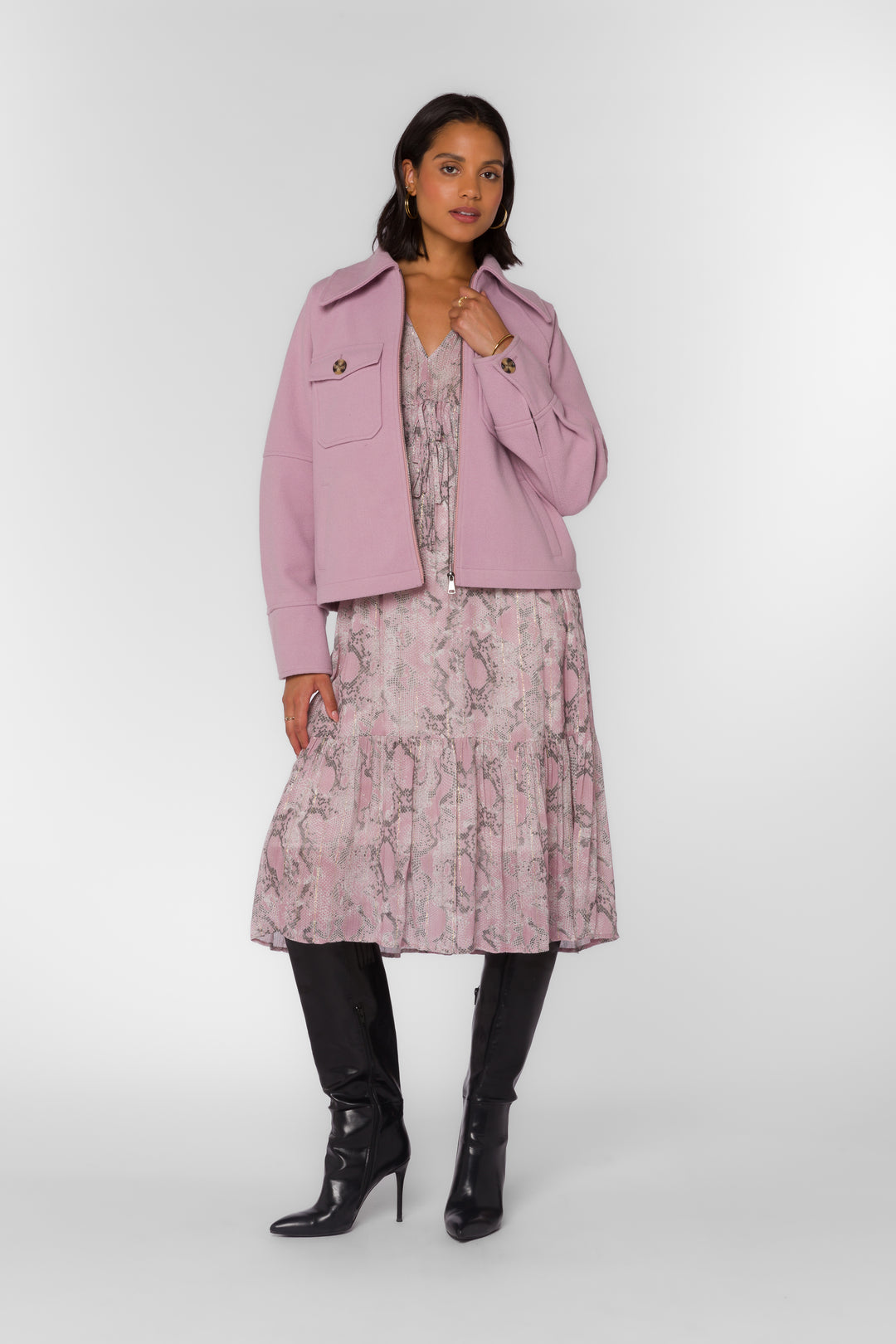 Stassi Muted Mauve Jacket - Jackets & Outerwear - Velvet Heart Clothing