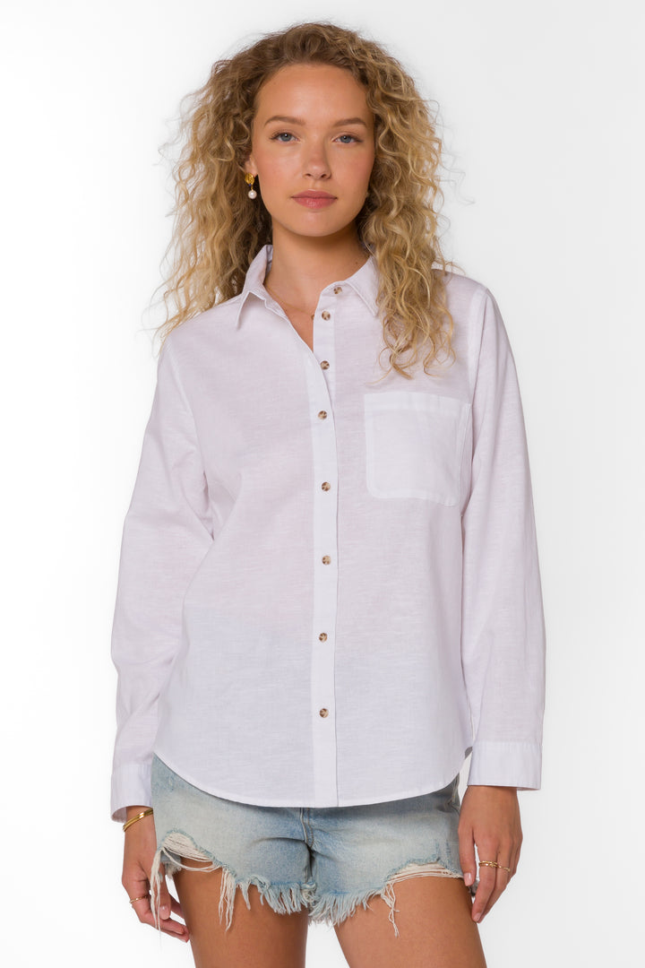 Belle White Shirt - Tops - Velvet Heart Clothing