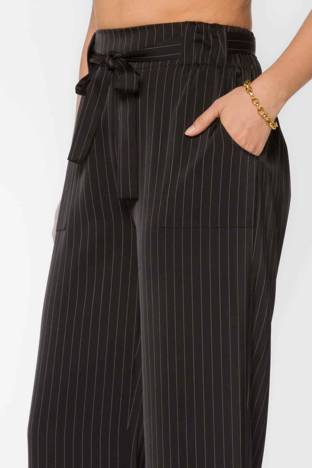 Angeline Black Stripe Pant - Bottoms - Velvet Heart Clothing