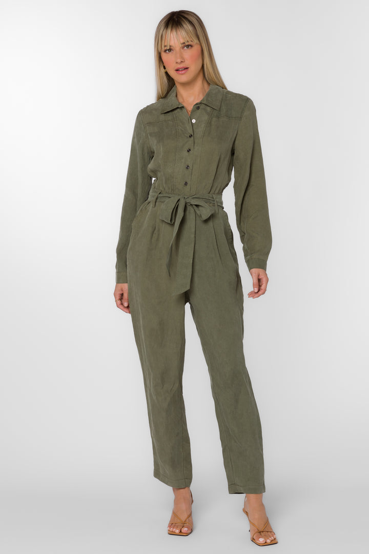 Arkin Olive Jumpsuit - Jumpsuits & Rompers - Velvet Heart Clothing