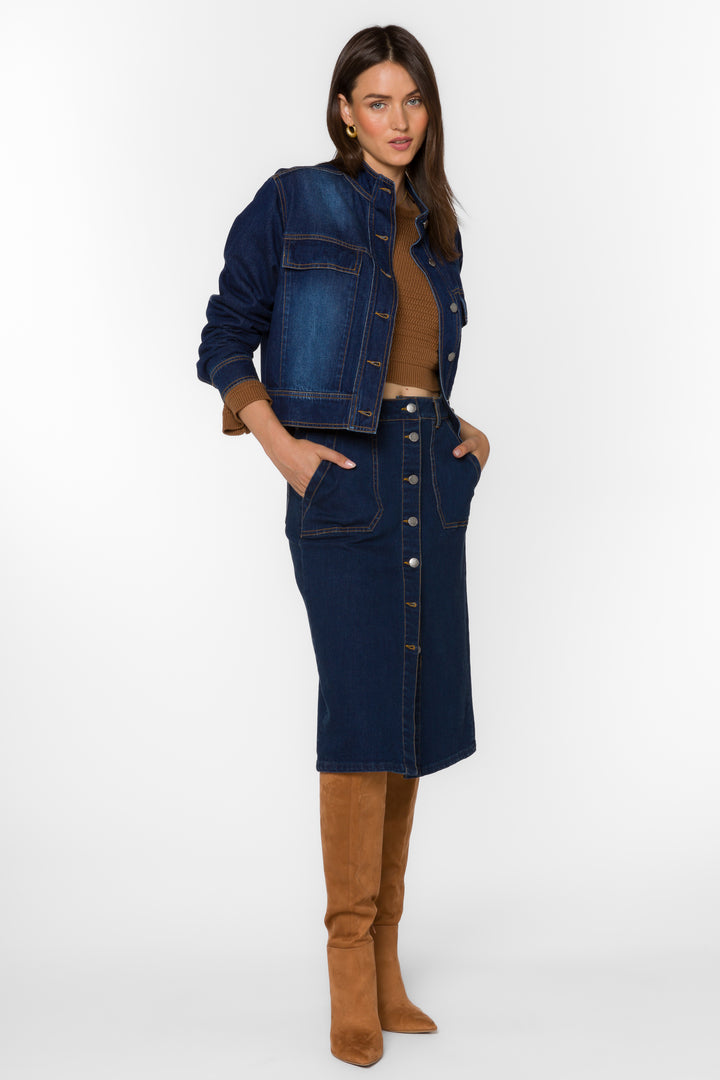 Atler Dark Blue Denim Jacket - Jackets & Outerwear - Velvet Heart Clothing