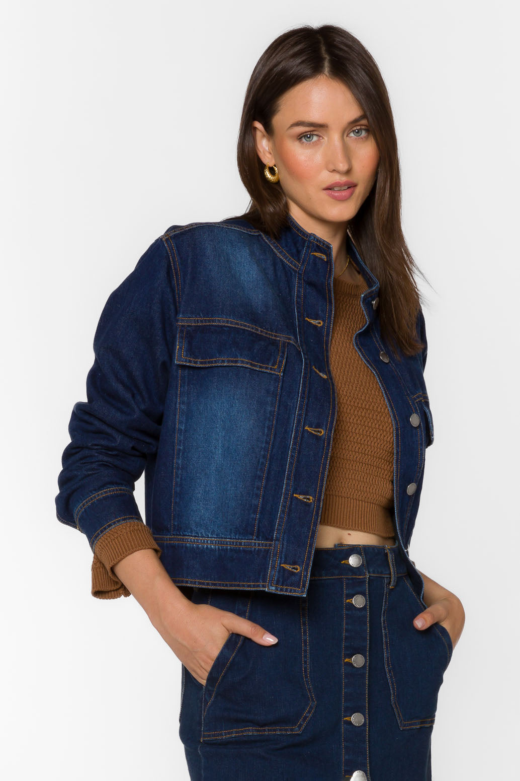 Atler Dark Blue Denim Jacket - Jackets & Outerwear - Velvet Heart Clothing