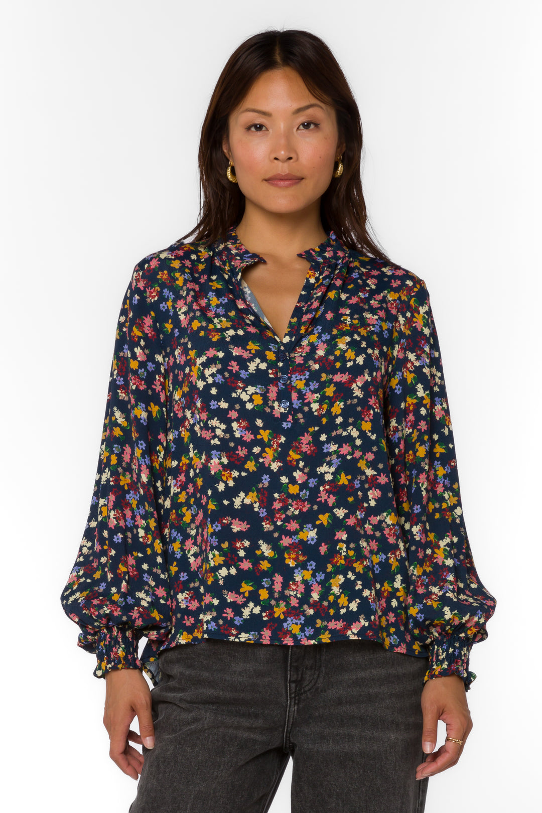 Avena Multi Ditsy Floral Blouse - Tops - Velvet Heart Clothing