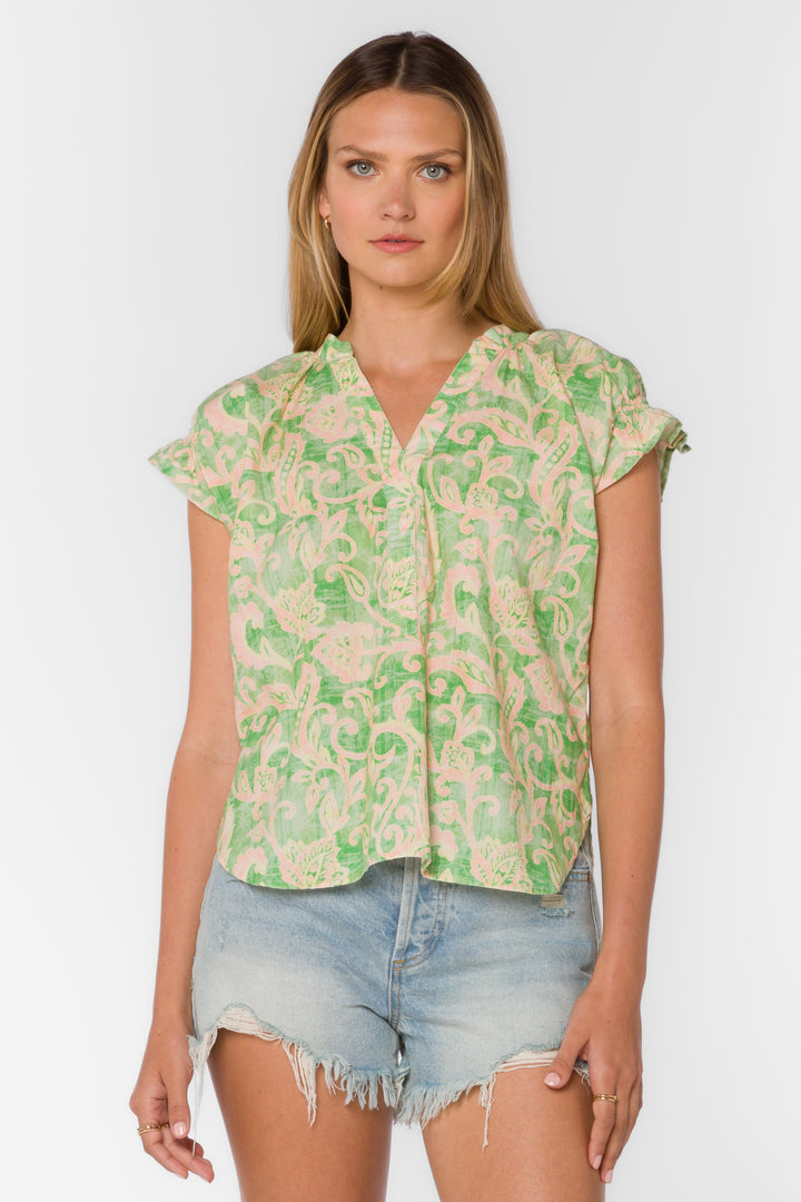 Avery Jacobean Floral Top