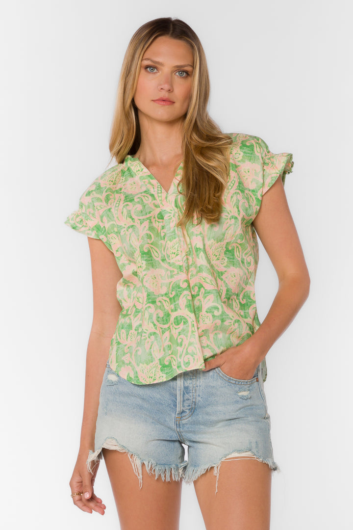 Avery Jacobean Floral Top