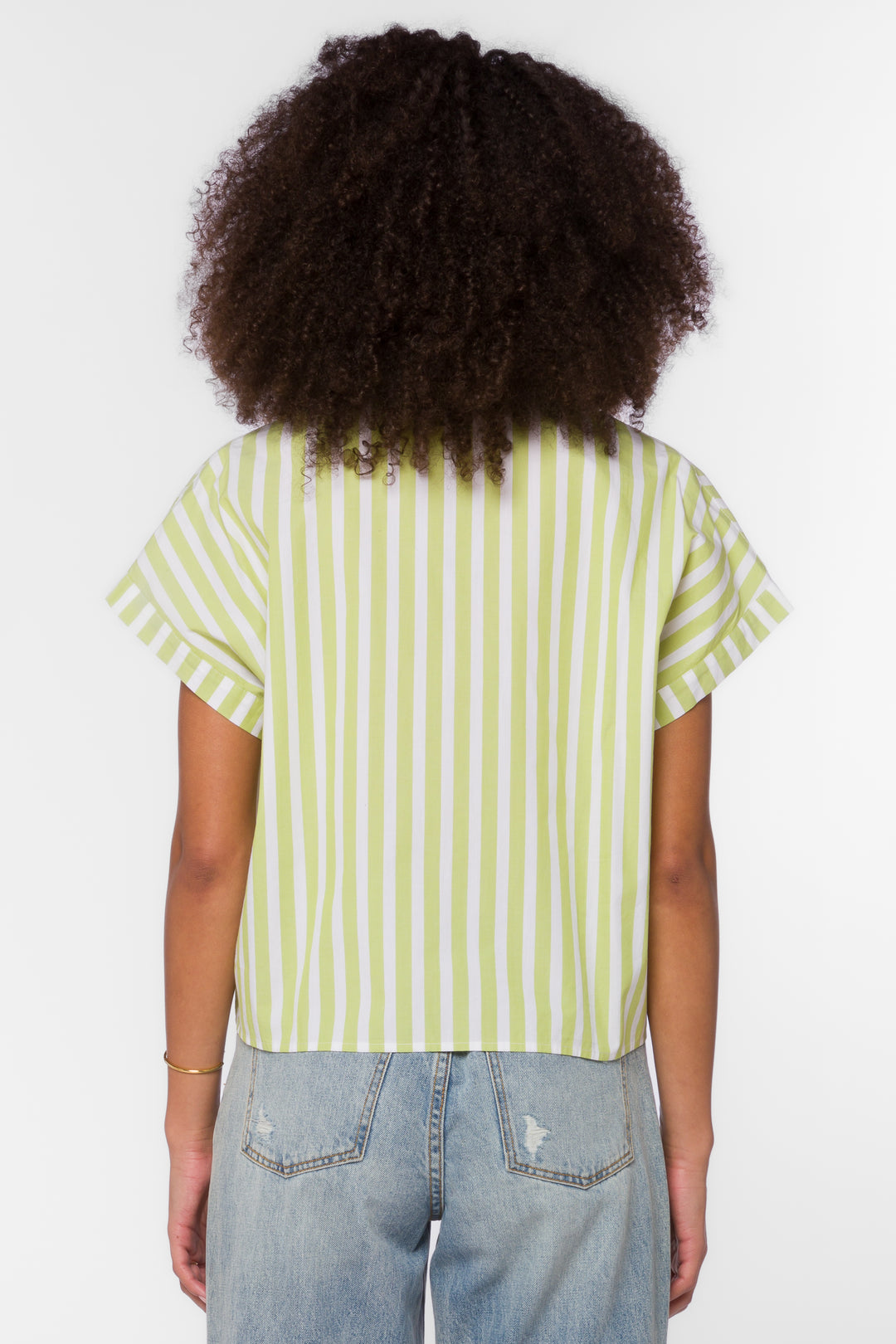 Bane Citron White Stripe Shirt - Tops - Velvet Heart Clothing