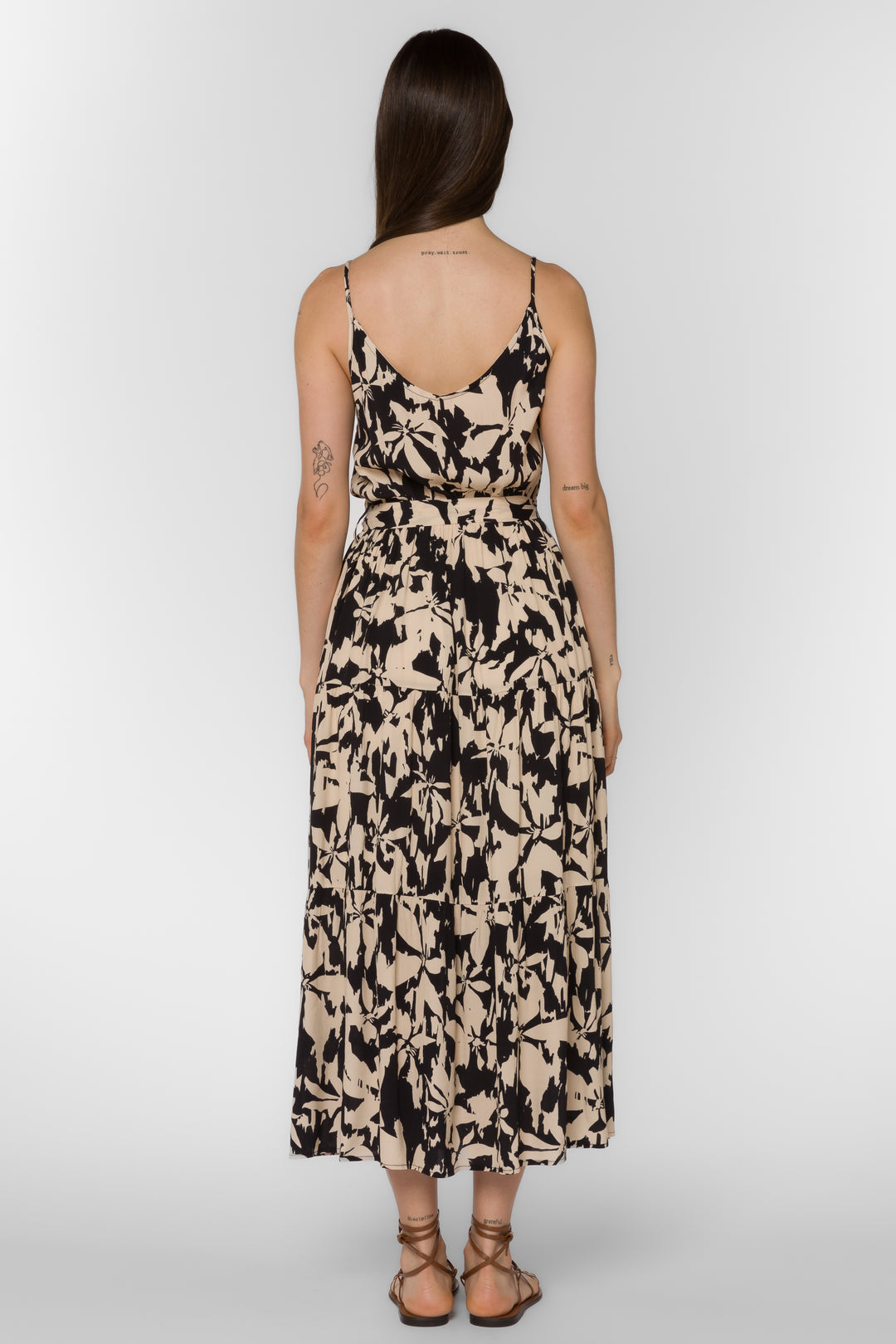 Barbados Black Cream Floral Dress - Dresses - Velvet Heart Clothing