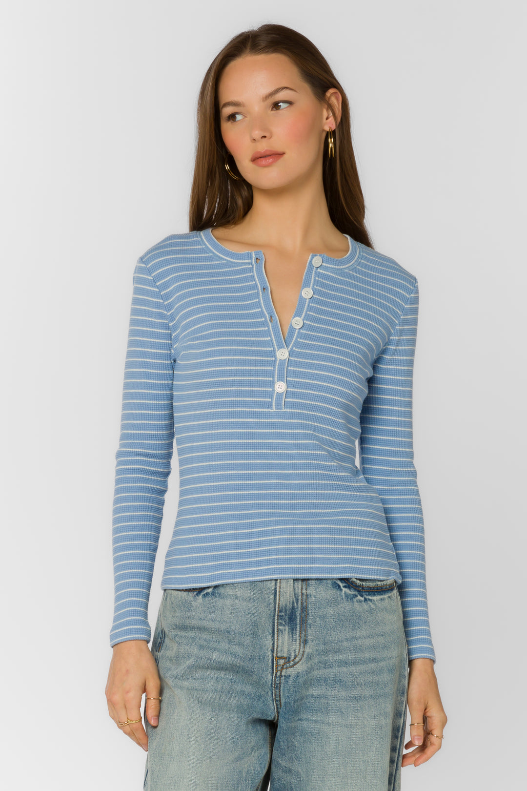 Beasley Periwinkle Stripe Tee