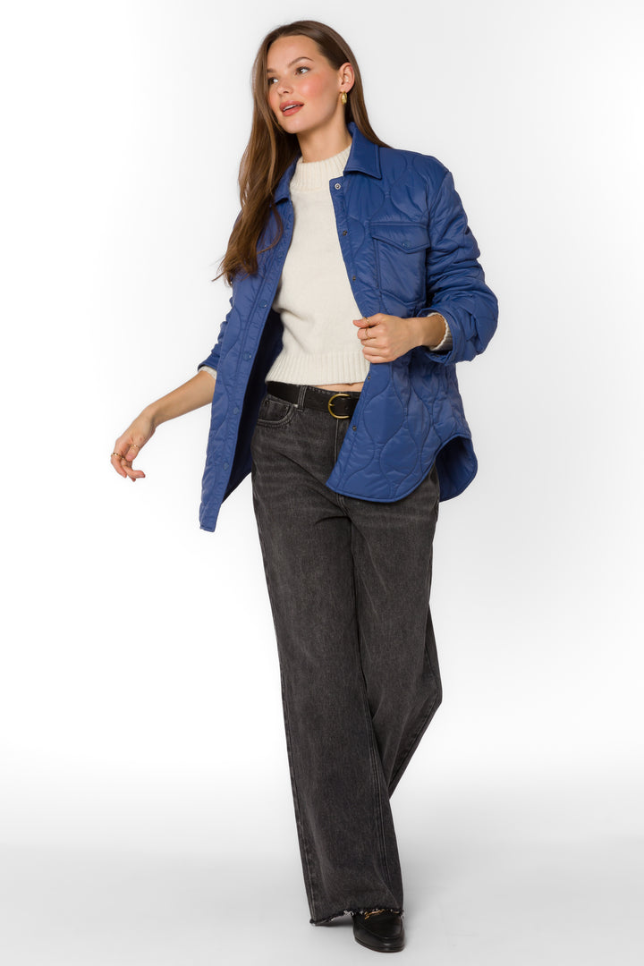 Bella Deep Cobalt Puffer Jacket - Jackets & Outerwear - Velvet Heart Clothing