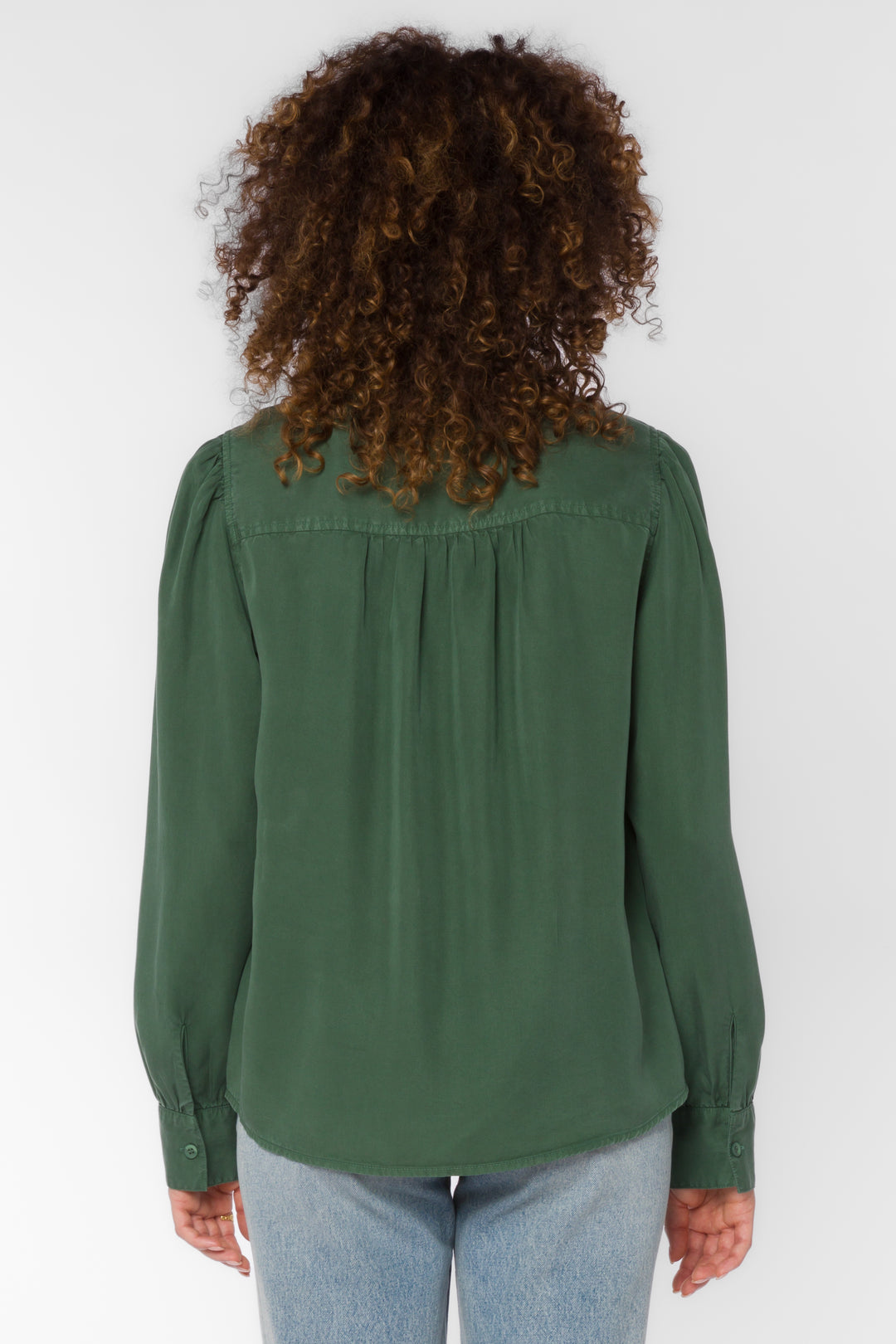 Bellamy Dark Green Shirt - Tops - Velvet Heart Clothing