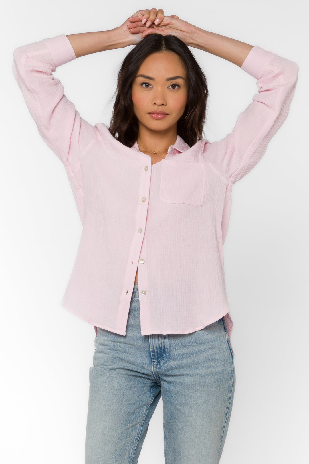 Bennett Pink Mist Shirt - Tops - Velvet Heart Clothing