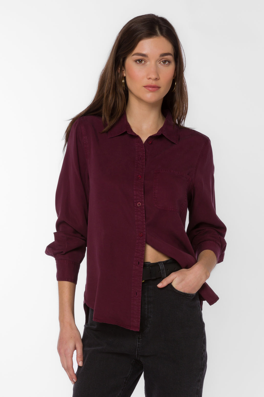 Bennett Prune Shirt - Tops - Velvet Heart Clothing