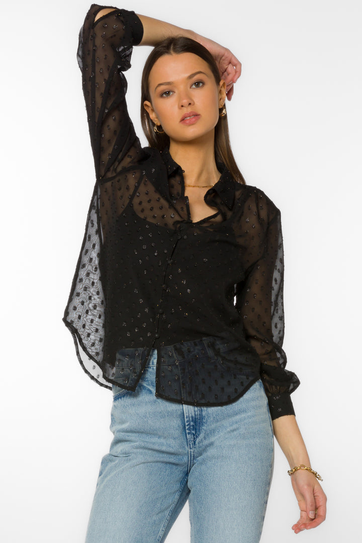 Callen Black Blouse - Tops - Velvet Heart Clothing