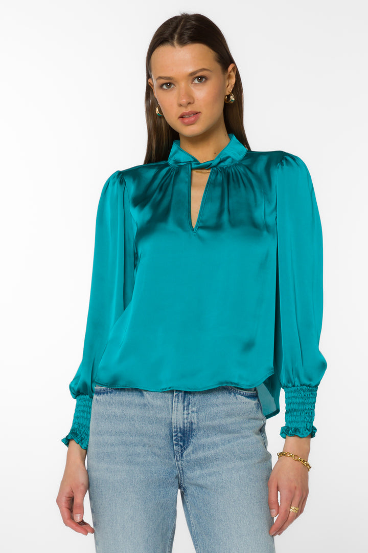 Camryn Peacock Blouse - Tops - Velvet Heart Clothing