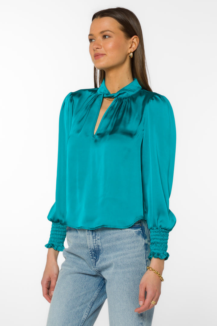 Camryn Peacock Blouse - Tops - Velvet Heart Clothing