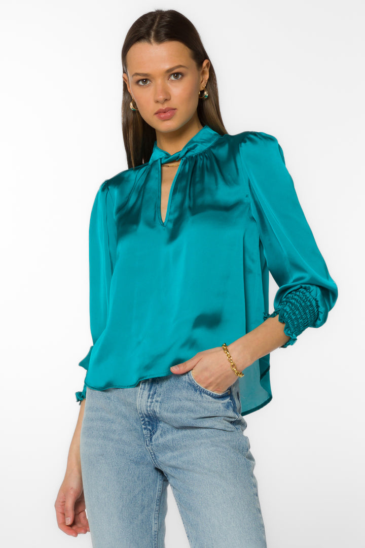 Camryn Peacock Blouse - Tops - Velvet Heart Clothing