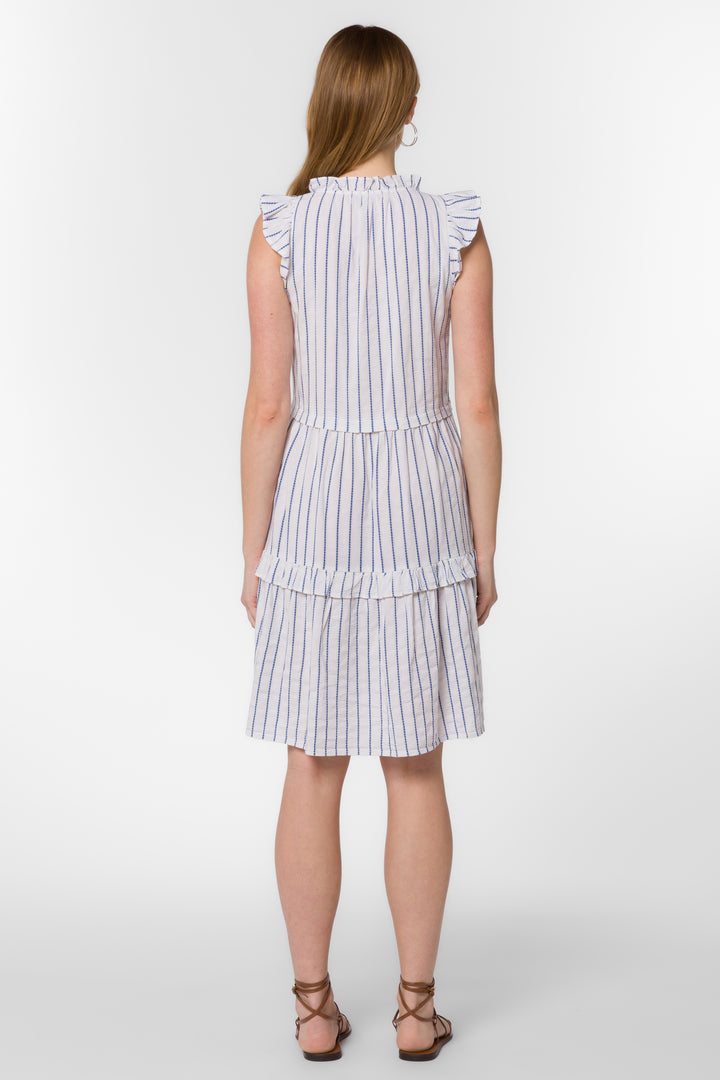 Candra Blue White Stripe Dress - Dresses - Velvet Heart Clothing