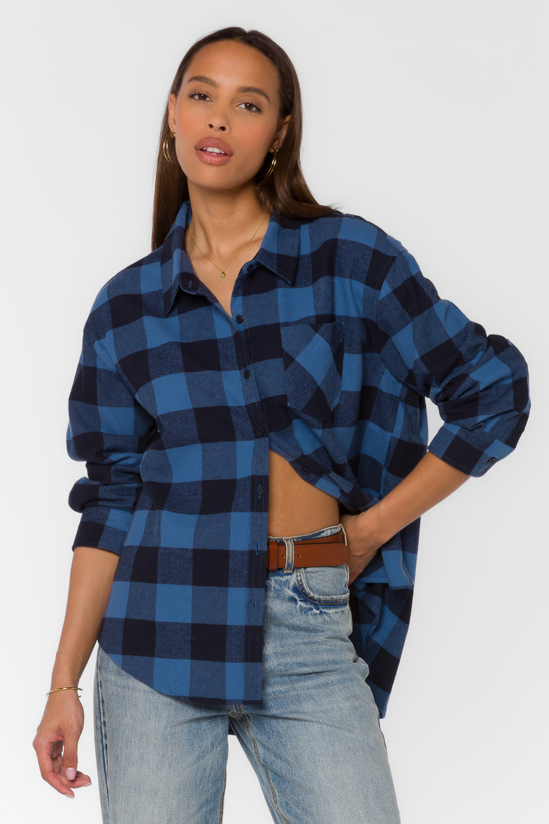 Carina Denim Blue Shirt - Tops - Velvet Heart Clothing