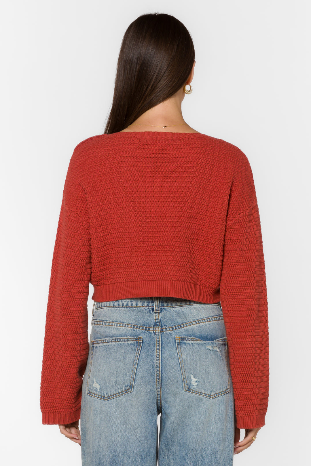 Carla Burnt Coral Sweater - Sweaters - Velvet Heart Clothing