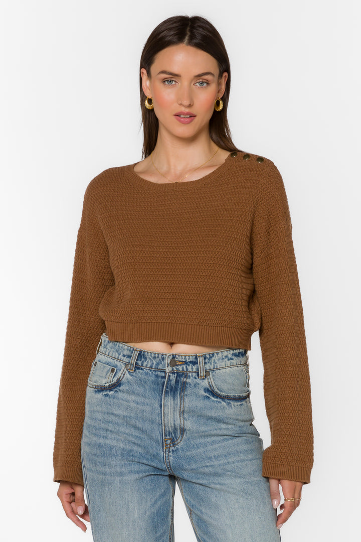 Carla Rusty Brown Sweater - Sweaters - Velvet Heart Clothing