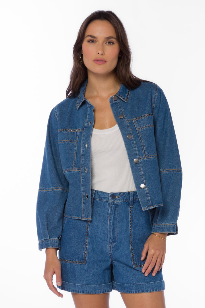 Cathy Blue Denim Jacket - Jackets & Outerwear - Velvet Heart Clothing