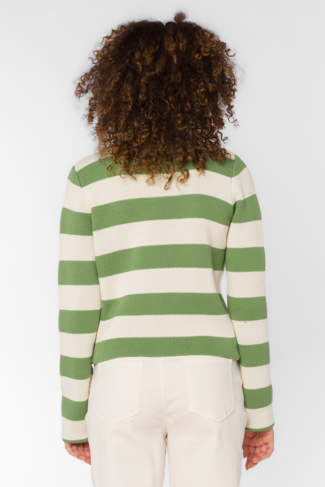 Chrissy Green Ivory Stripe Cardigan - Sweaters - Velvet Heart Clothing