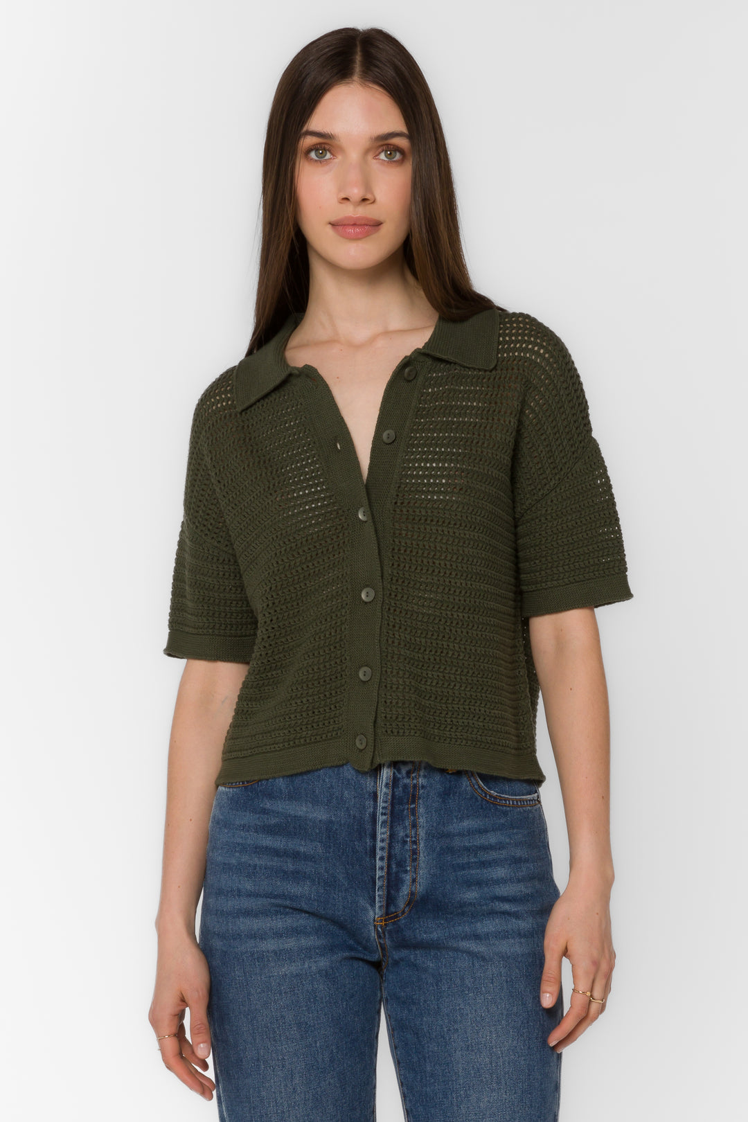 Claudine Military Olive Top - Tops - Velvet Heart Clothing