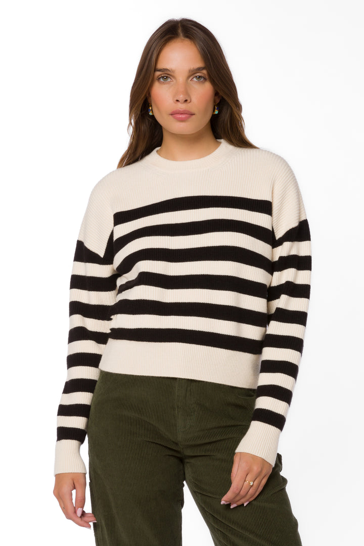 Darrell Ivory Black Stripe Sweater - Sweaters - Velvet Heart Clothing