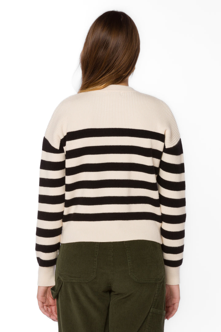 Darrell Ivory Black Stripe Sweater - Sweaters - Velvet Heart Clothing