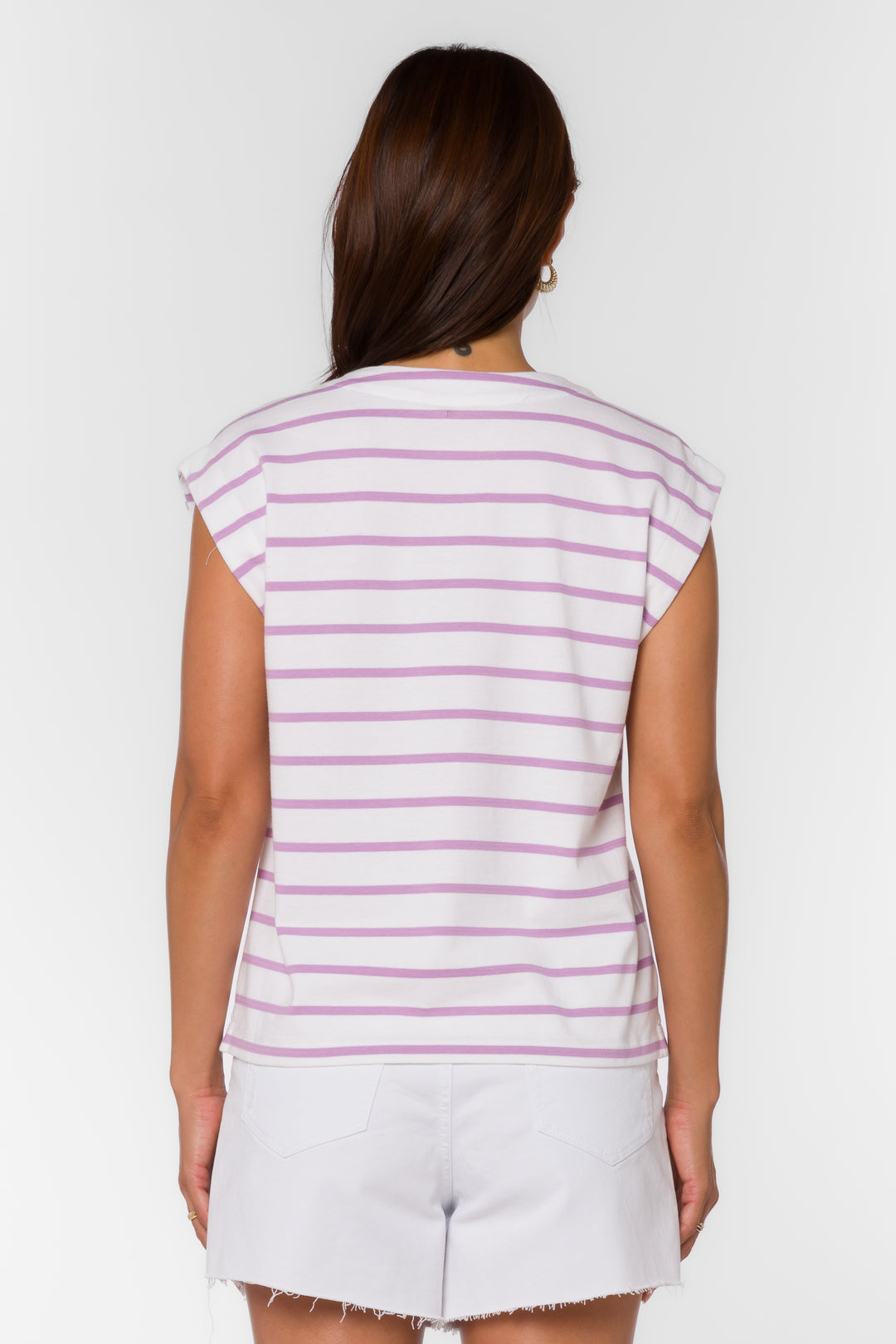 Derrick Lavender Striped Tee