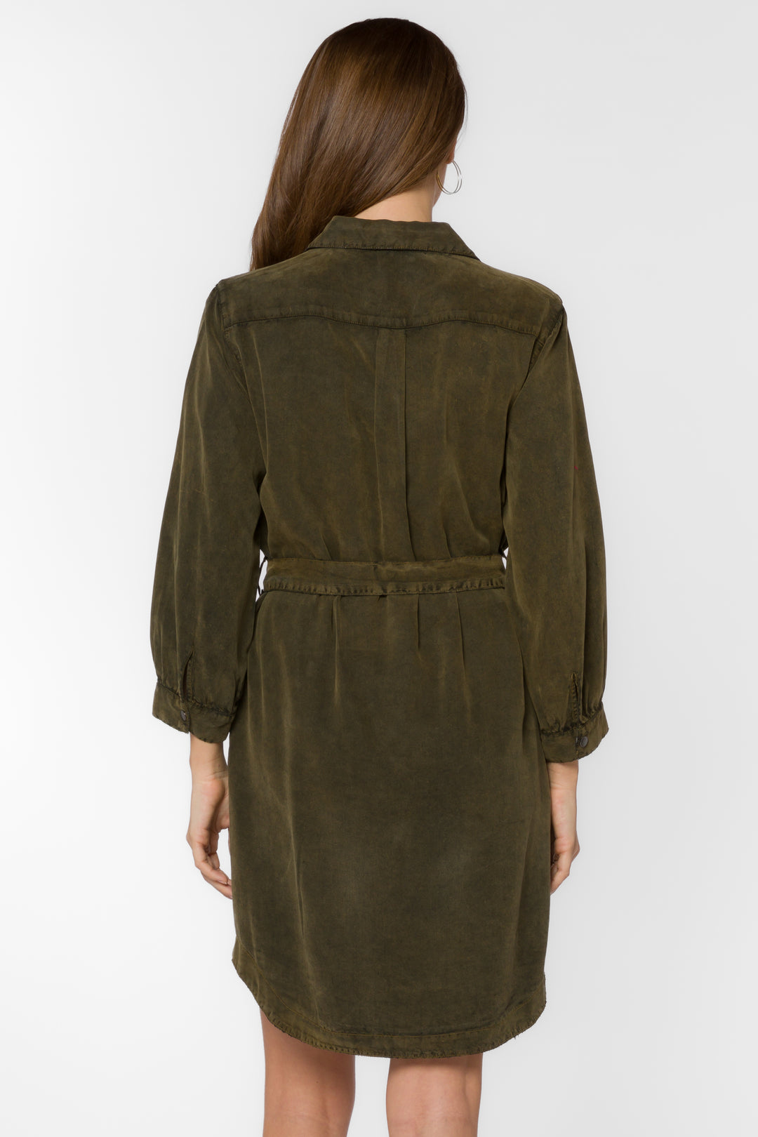 Dessa Army Green Shirtdress - Dresses - Velvet Heart Clothing