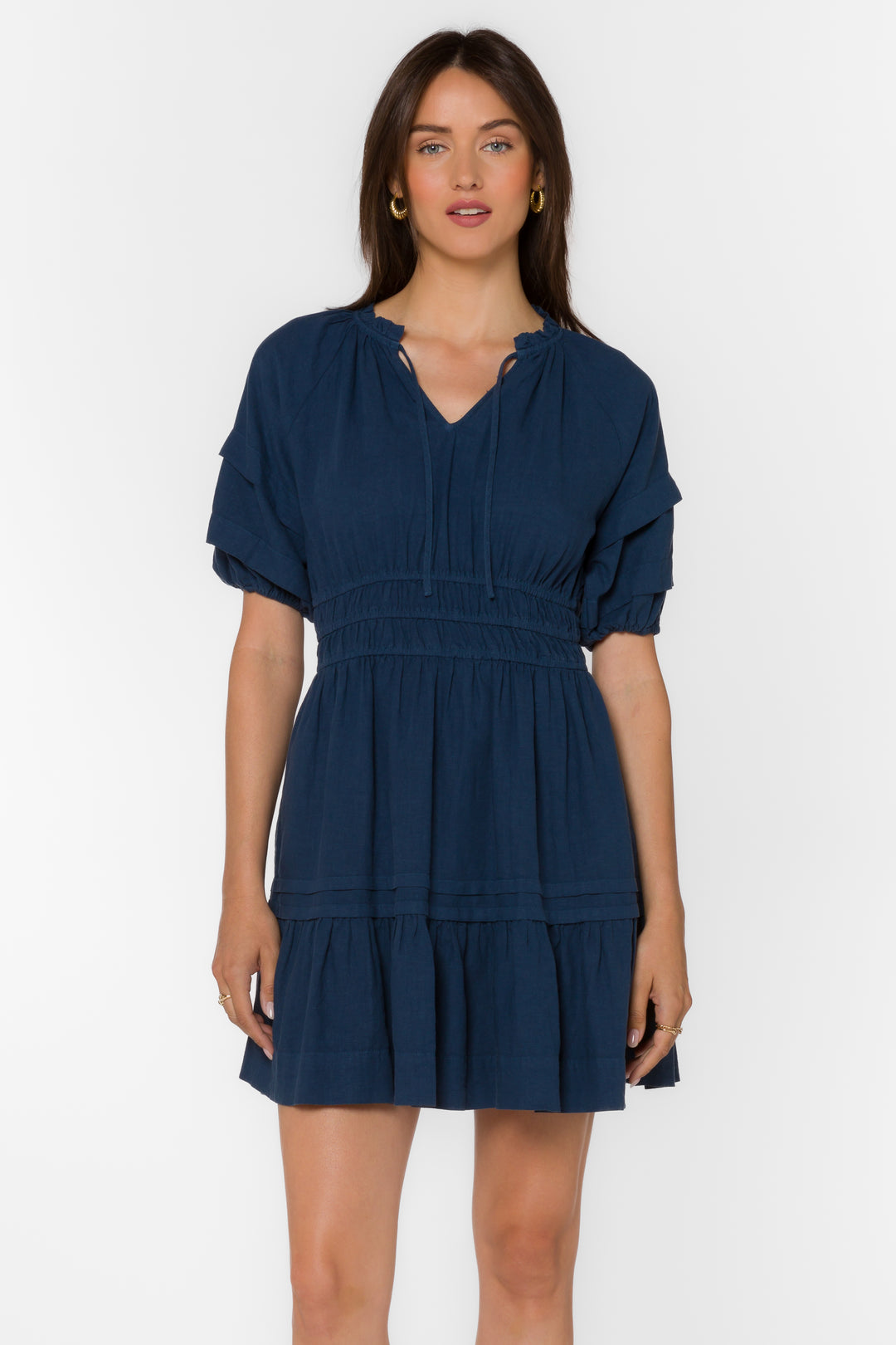 Donna French Navy Dress - Dresses - Velvet Heart Clothing