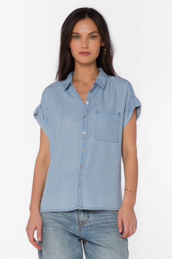 Edison Greyson Blue Shirt - Tops - Velvet Heart Clothing