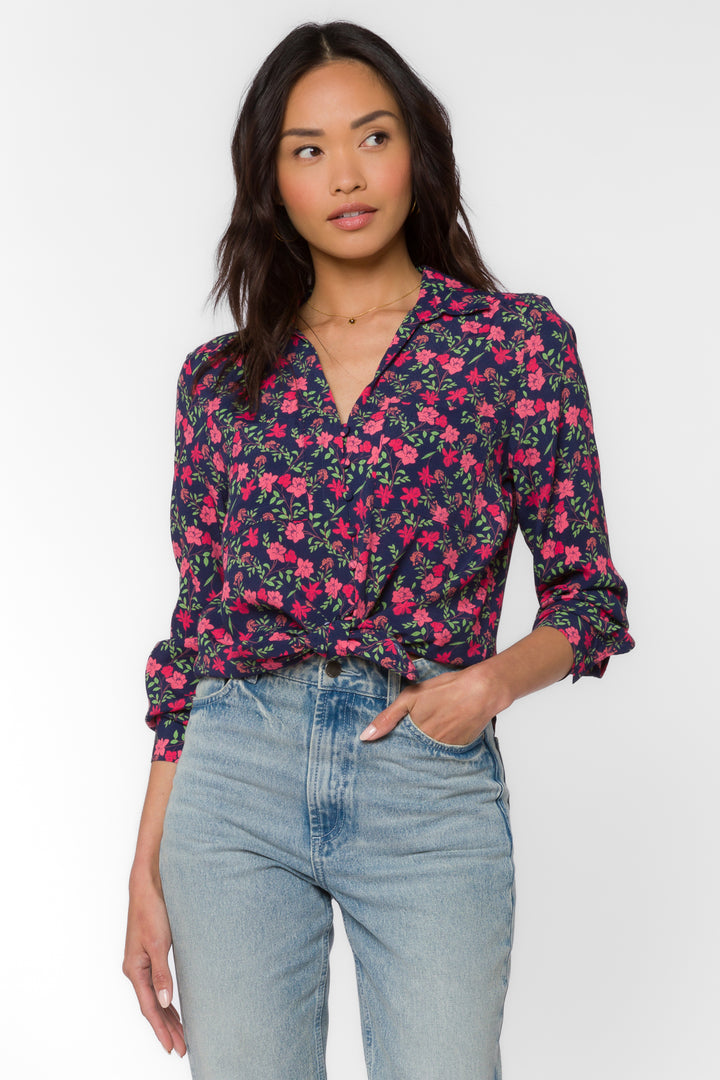 Eleni Ditsy Floral Shirt - Tops - Velvet Heart Clothing