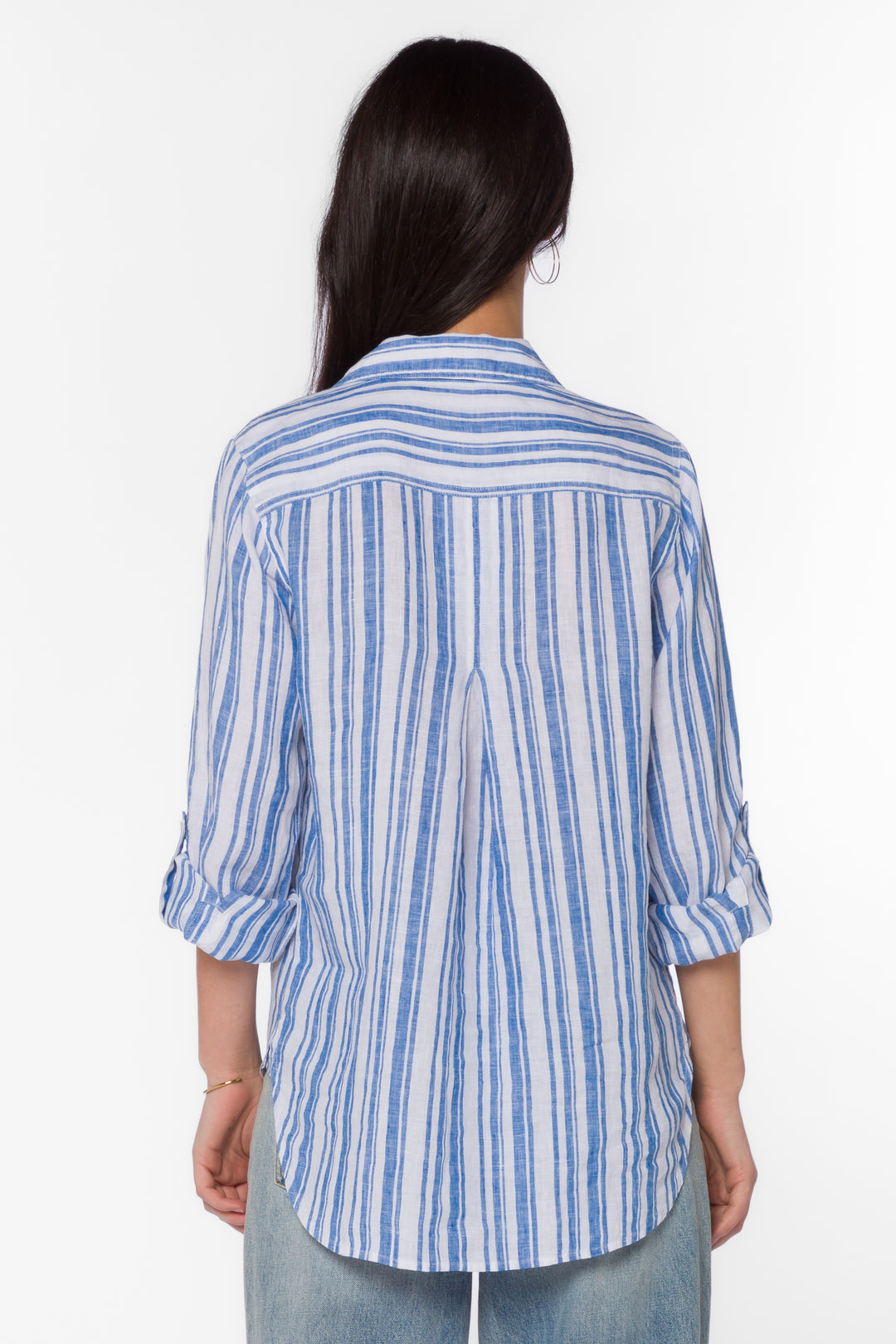 Elisa Blue Stripe Shirt - Tops - Velvet Heart Clothing