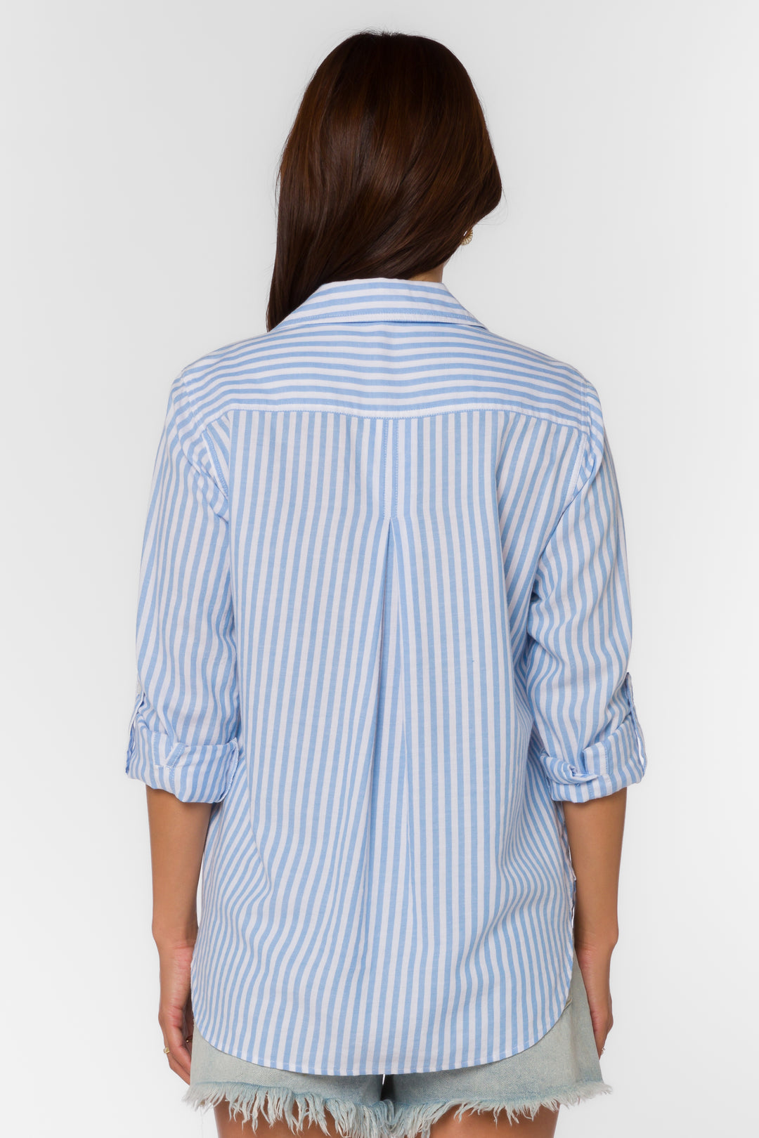 Elisa White Blue Stripe Shirt