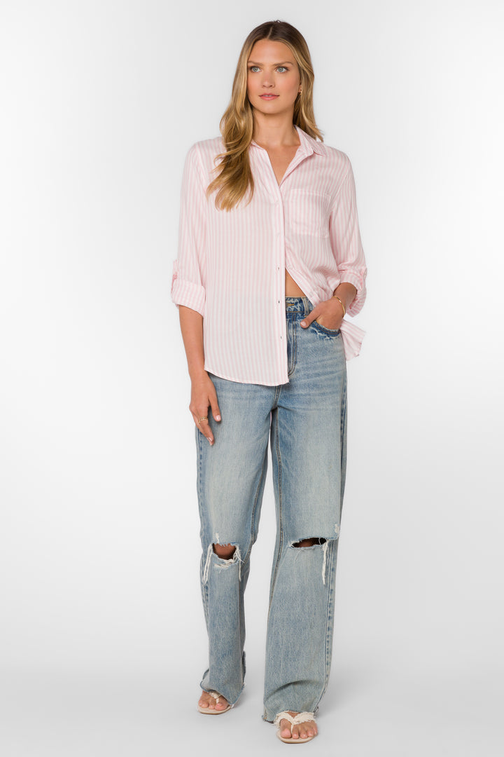 Elisa Pink Striped Shirt