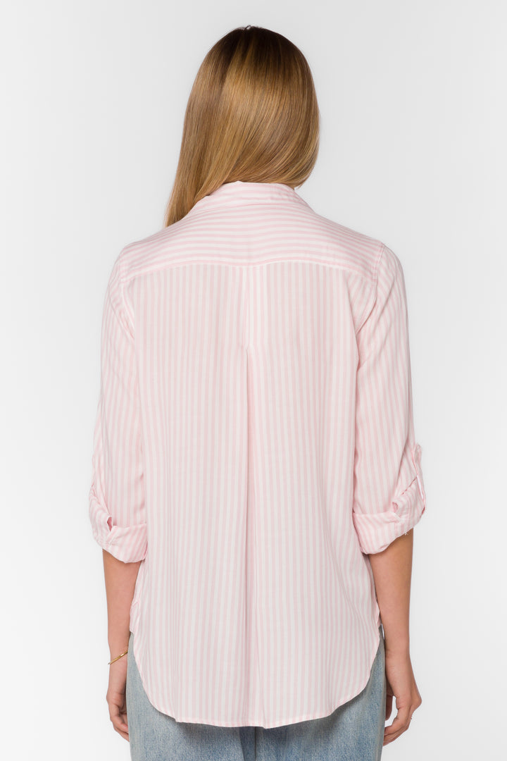 Elisa Pink Striped Shirt