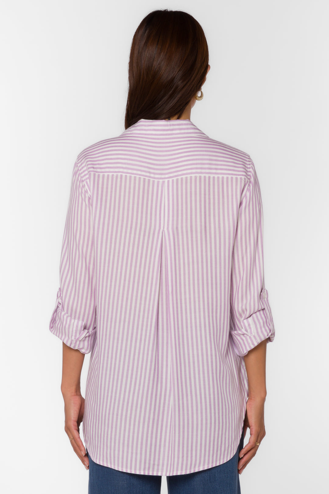 Elisa Lavender Striped Shirt