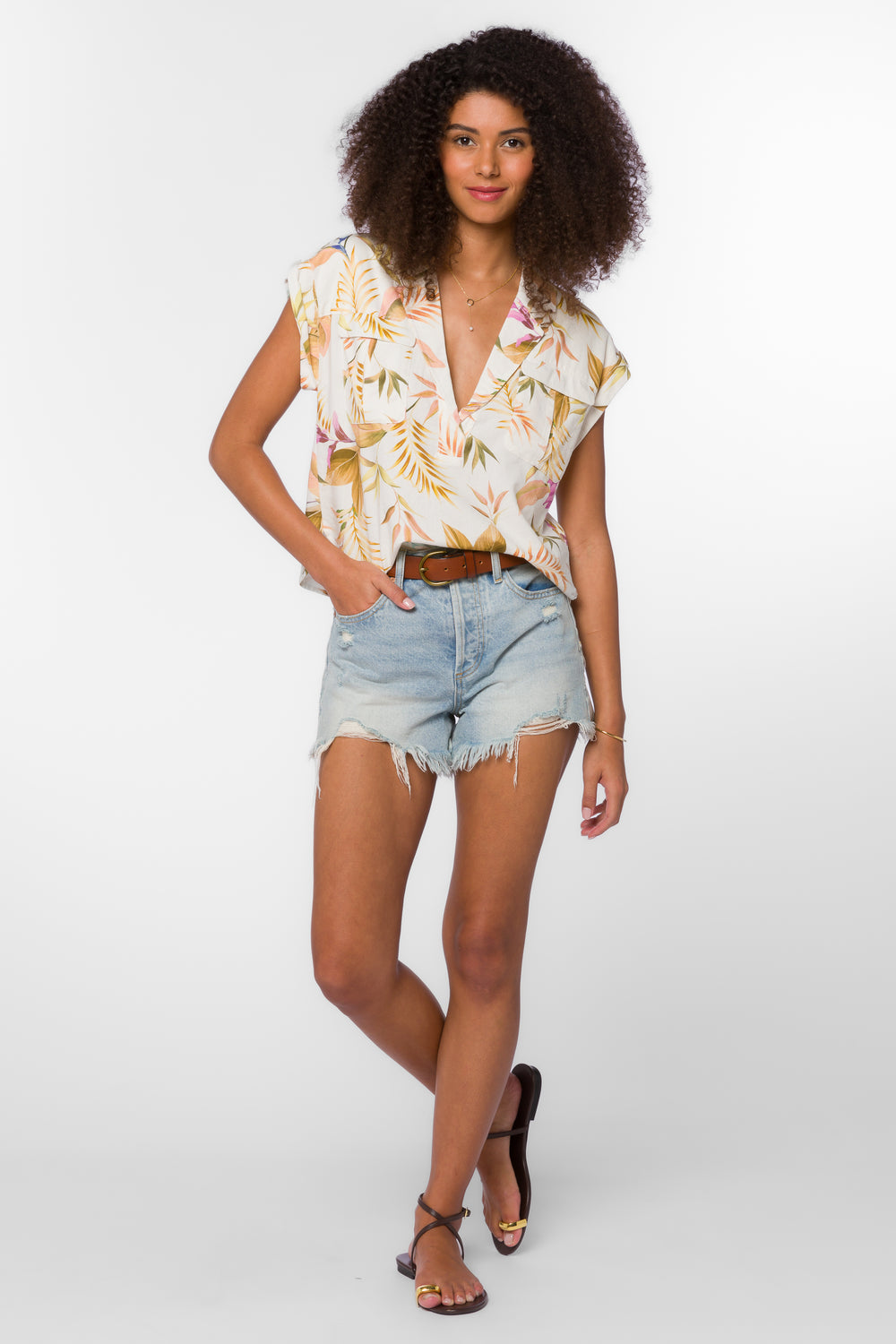 Gavin Vintage Tropical Top - Tops - Velvet Heart Clothing