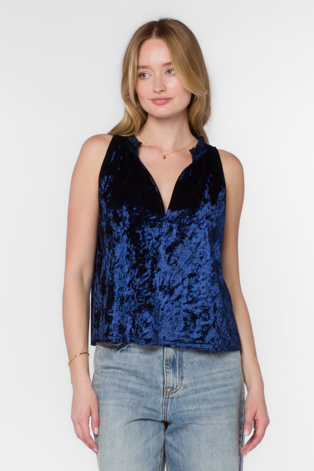 Jaylah Navy Blue top - Tops - Velvet Heart Clothing