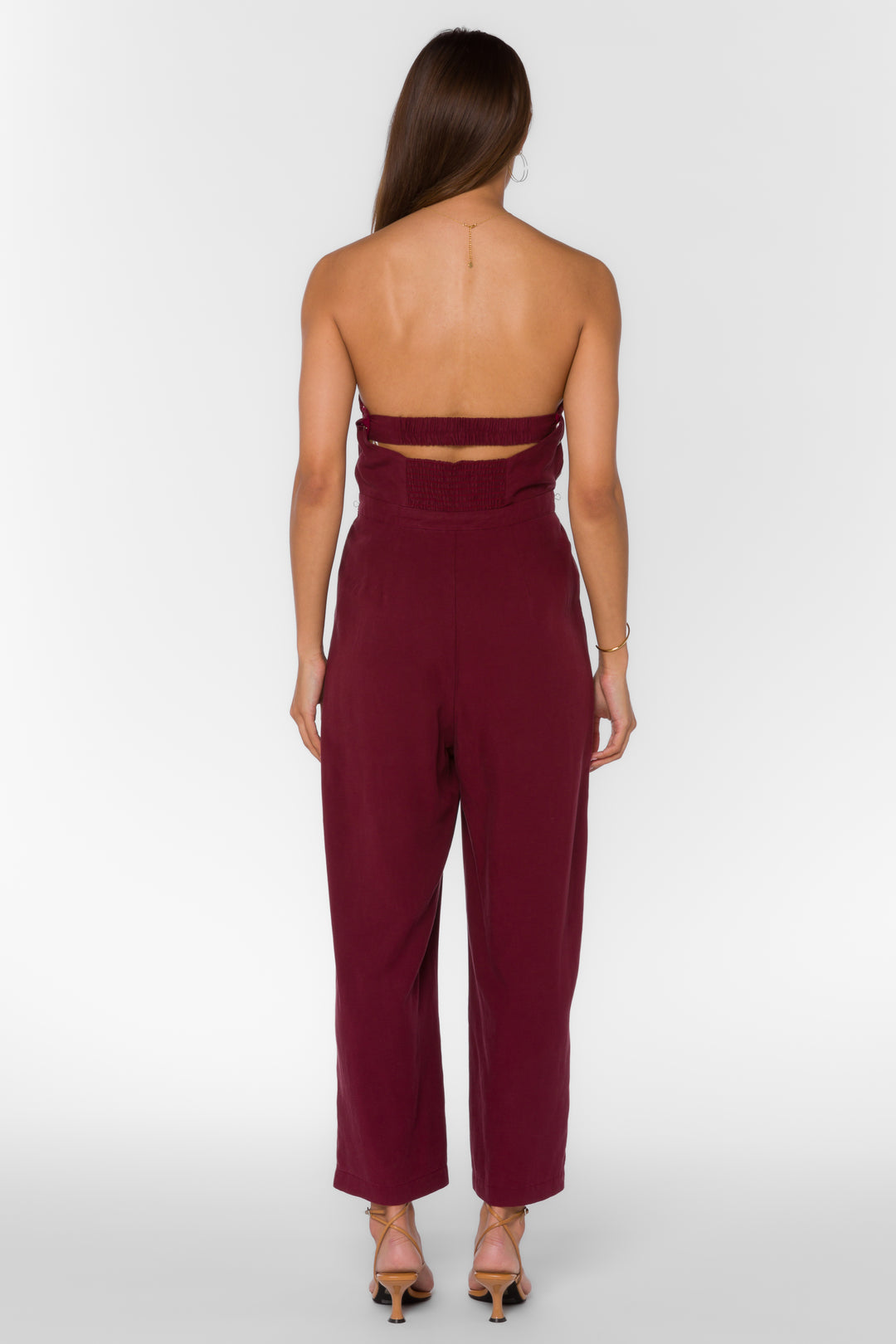 Jeanie Burgundy Jumpsuit - Jumpsuits & Rompers - Velvet Heart Clothing