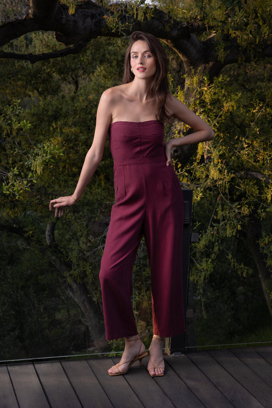 Jeanie Burgundy Jumpsuit - Jumpsuits & Rompers - Velvet Heart Clothing