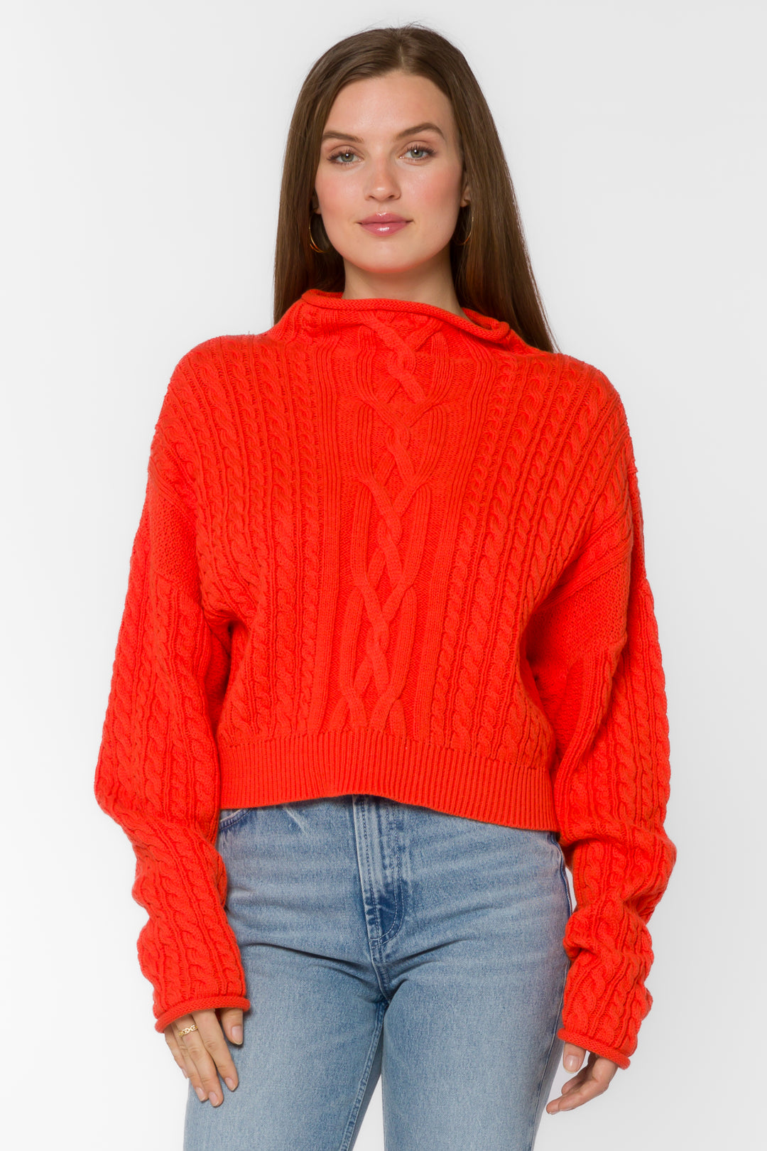 Jennevie Orange Sweater - Sweaters - Velvet Heart Clothing