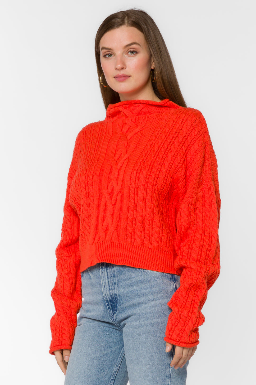 Jennevie Orange Sweater - Sweaters - Velvet Heart Clothing