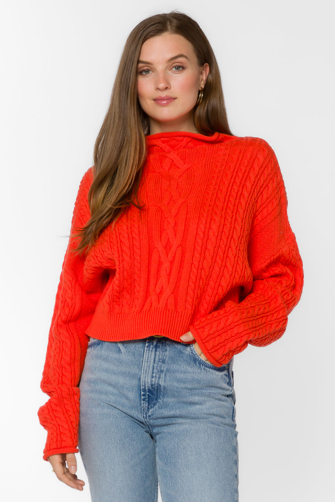 Jennevie Orange Sweater - Sweaters - Velvet Heart Clothing