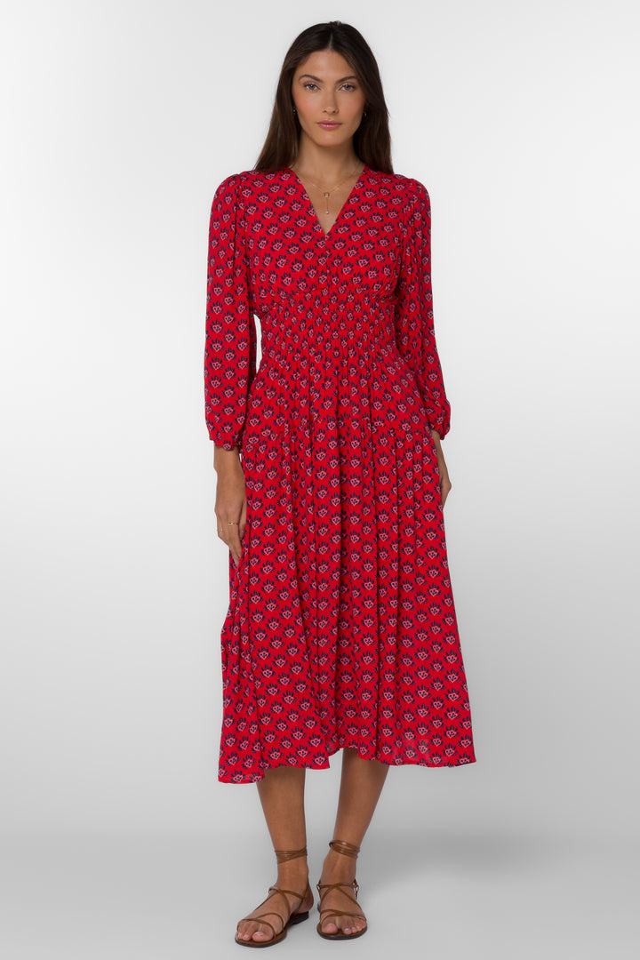 Julissa Red Leaf Dress