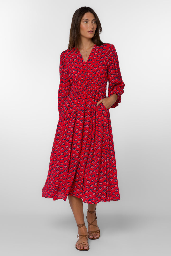 Julissa Red Leaf Dress