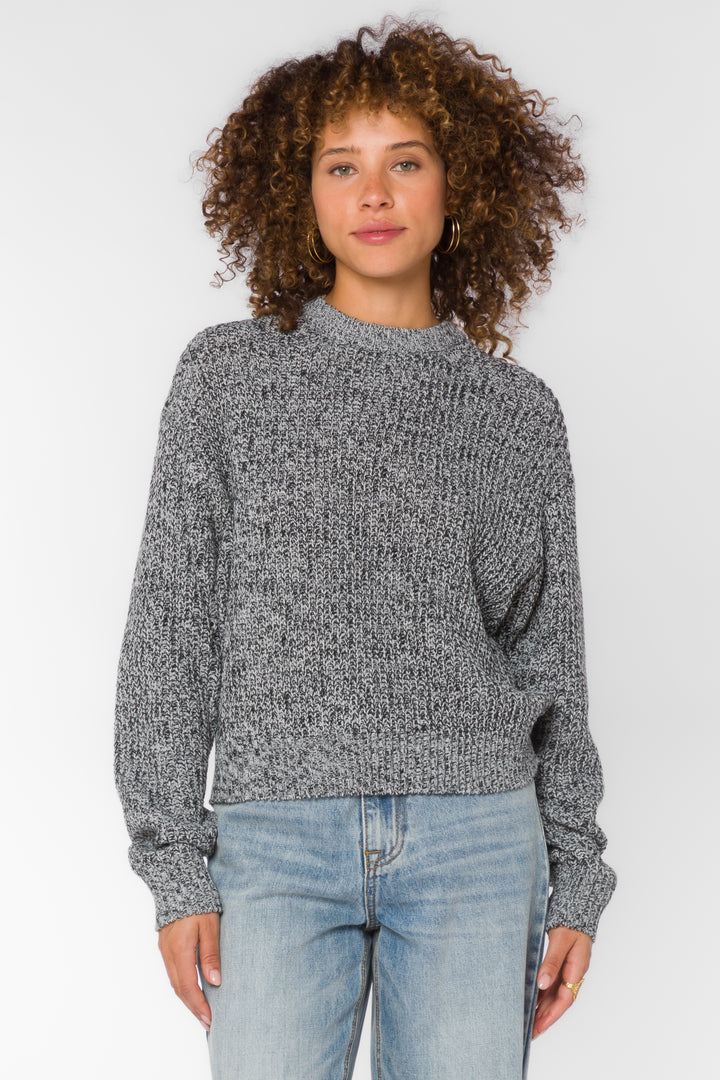 Justine Marled Black Sweater - Sweaters - Velvet Heart Clothing