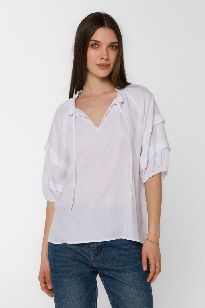 Kenna White Blouse - Tops - Velvet Heart Clothing